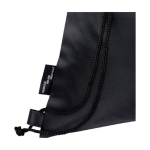 Saco-mochila de rPET com cordão dobrável e bolso frontal cor cinzento vista detalhe 2