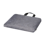Saco-mochila de rPET com cordão dobrável e bolso frontal cor cinzento terceira vista