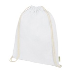 Saco de cordão de algodão orgânico 140 g/m² Pure Max cor branco