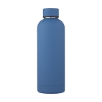 Garrafa térmica de aço inoxidável com acabamento mate 500ml Spring cor azul segunda vista frontal
