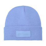 Gorro publicitário com patch para imprimir Gorro Elevate Boreas cor azul-claro segunda vista frontal