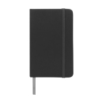 Caderno de bolso de páginas com riscas folhas A6 pautadas Notes cor preto segunda vista frontal