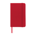 Caderno de bolso de páginas com riscas folhas A6 pautadas Notes cor vermelho segunda vista frontal