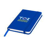 Caderno de bolso de páginas com riscas folhas A6 pautadas Notes cor azul real segunda vista impressão com tampografia