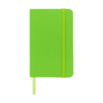 Caderno de bolso de páginas com riscas folhas A6 pautadas Notes cor verde-lima segunda vista frontal
