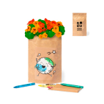 Vaso sementes de capuchinha, lápis de cera para colorir Kids Colors vista principal