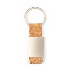 Porta-chaves gravado retangular de metal tira de cortiça Metal Cork cor natural primeira vista