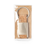 Porta-chaves gravado retangular de metal tira de cortiça Metal Cork cor natural quarta vista