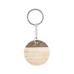 Porta-chaves de madeira com logo redondo bicolor SimpleWood cor natural primeira vista