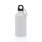 Garrafa de alumínio de desporto com mosquetão Cruiser 400ml cor branco primeira vista
