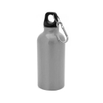 Garrafa de alumínio de desporto com mosquetão Cruiser 400ml cor prateado primeira vista