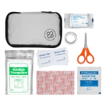 Kit de primeiros socorros em nécessaire de poliéster Prevent cor branco primeira vista