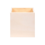 Porta-lápis personalizados em madeira clara em forma de cubo Wood cor natural quinta vista