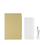 Bateria externa promocional com 3 saídas USB 10.000 mAh USB Load cor branco quarta vista