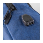 Mochila para portáteis com USB e cinta para maletas BusinessPro cor azul quinta vista