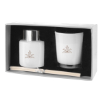 Conjunto aromático de ambientador de 50 ml e vela perfumada Wellness cor branco quarta vista