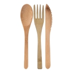 Lancheira de vidro com tampa e talheres de bambu 700ml Eco Glass cor transparente terceira vista