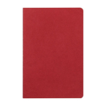 Caderno A5 com capa de cartão e folhas pautadas cor de creme cor vermelho primeira vista