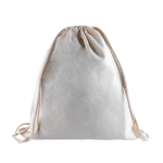 Saco de cordão, algodão orgânico 140 g/m² cor bege primeira vista