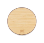 Carregador sem fios, aspecto de bambu redondo Bamboo cor branco segunda vista