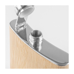 Frasco de metal personalizado com acabamento em bambu 175ml Bamboo cor bege quarta vista