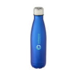 Garrafas térmicas personalizadas de aço 500ml Lifestyle Premium cor preto vista impressão tampografia
