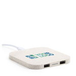 Base de carga sem fios quadrada de palha de trigo Natural Pad vista principal