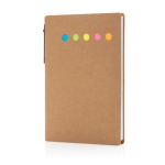Conjunto de bloco de notas com folhas e adesivos e caneta Bloc Circles cor natural