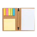 Conjunto de bloco de notas com folhas e adesivos e caneta Bloc Circles cor natural quarta vista