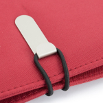 Portefólio de microfibra suave com folhas lisas e porta-cartões cor vermelho segunda vista