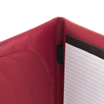 Portefólio de microfibra suave com folhas lisas e porta-cartões cor vermelho terceira vista
