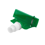 Garrafa dobrável publicitária de plástico com mosquetão 400ml Clip cor verde primeira vista