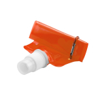 Garrafa dobrável publicitária de plástico com mosquetão 400ml Clip cor cor-de-laranja primeira vista