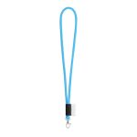Lanyard tubular com etiqueta impressa entrega em 46 dias Tube Classic cor ciano