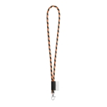 Lanyards tubulares às riscas com entrega de 46 dias Tube Stripes Dark cor cor-de-laranja