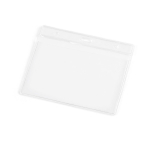Identificador horizontal em plástico com furos para mosquetão 11x9cm cor transparente