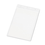 Identificador vertical em plástico com furos para mosquetão 11x17cm cor transparente