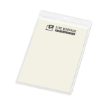 Identificador vertical em plástico com furos para mosquetão 11x17cm cor transparente imagem com logo