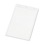 Identificador vertical em plástico com furos para mosquetão 11x17cm varias cores