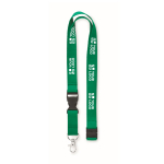 Lanyard de algodão de 20 mm com fivela e fecho Conscious Cotton cor verde vista principal