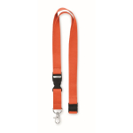 Lanyard de algodão de 20 mm com fivela e fecho Conscious Cotton cor cor-de-laranja segunda vista