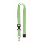 Lanyard de algodão de 20 mm com fivela e fecho Conscious Cotton cor verde-claro segunda vista
