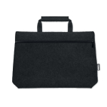 Saco de feltro para portátil com bolso interior 15'' rPET Felt cor preto vista lateral