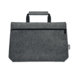 Saco de feltro para portátil com bolso interior 15'' rPET Felt cor cinzento-escuro vista lateral