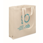 Saco reciclado com bolso com fecho de correr 380 g/m2 Double Handle cor bege vista principal