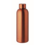 Garrafa de parede dupla de aço inoxidável com logo 500ml Charity cor cor-de-laranja