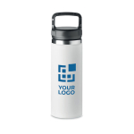 Garrafas de aço isoladas, com pega de transporte 500ml Handle cor branco vista principal