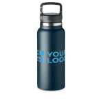 Garrafa de aço inoxidável com função térmica grande 970ml Handle cor azul ultramarino vista principal