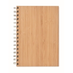 Caderno de argolas com capa de bambu, folhas A5 pautadas Conscious cor madeira quinta vista