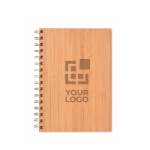 Caderno de argolas com capa de bambu, folhas A5 pautadas Conscious cor madeira vista principal